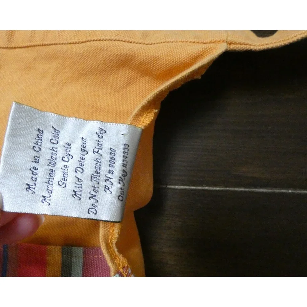 Isabella's Journey Multicolor Canvas Apron Waist Half 3 Front Pockets Striped